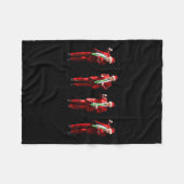 トランプおもしろいダンスサンタクロースクリスマス フリースブランケット (正面(横))