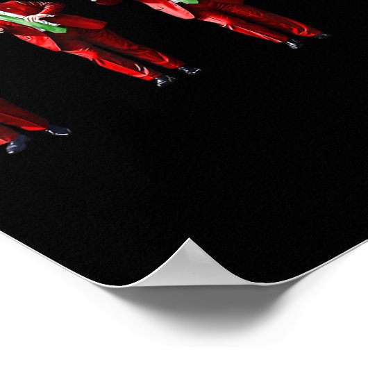 トランプおもしろいダンスサンタクロースクリスマス ポスター (角)