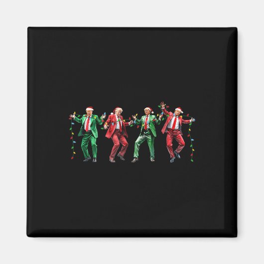 トランプおもしろいダンスサンタクロースクリスマス マグネット (正面)