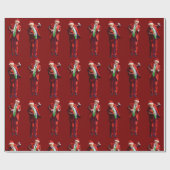 トランプおもしろいダンスサンタクロース ラッピングペーパー (フラット)