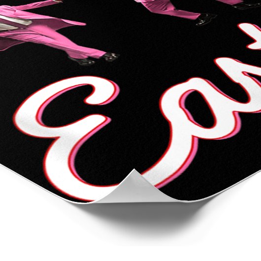 トランプおもしろいダンスハッピーイースターバニー春狩りE ポスター (角)