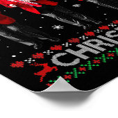 トランプおもしろいダンスメリークリスマス醜いクリスマス汗 ポスター (角)