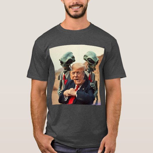 トランプおもしろいト – エイリアン奪取 Tシャツ (正面)