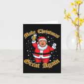 トランプおもしろいドリンクのビールが再びクリスマスを素晴らし作る カード (黄色い花)