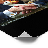 トランプおもしろいネコとアヒルミームクリスマスハロウィーン ポスター (角)