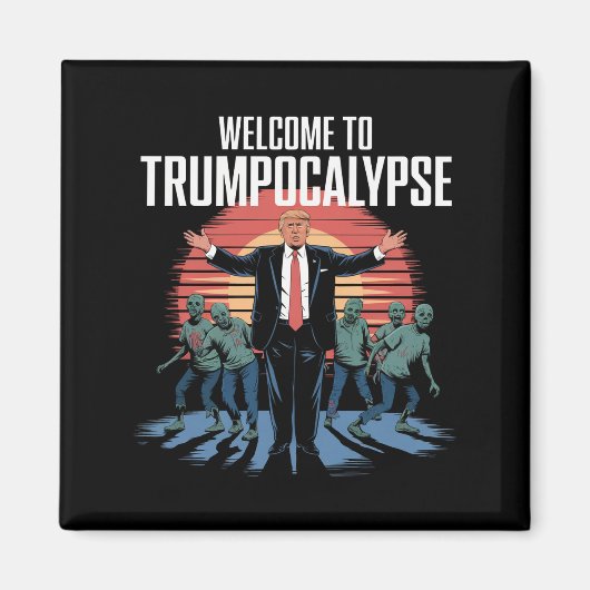 トランプおもしろいハロウィーンへようこそ マグネット (正面)