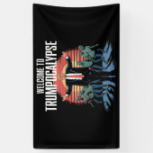 トランプおもしろいハロウィーンへようこそ 横断幕 (縦)