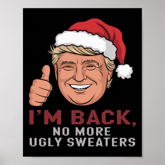 トランプおもしろいバッククリスマスの醜いセーターX ポスター (正面)