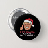 トランプおもしろいバッククリスマスの醜いセーターX 缶バッジ (正面&裏面)