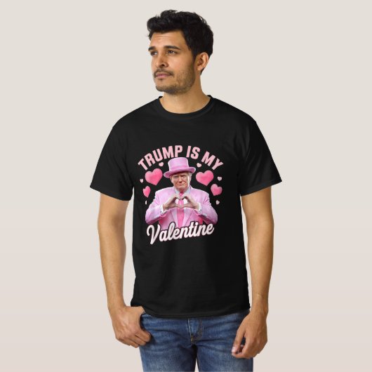 トランプおもしろいバレンタインデーのギャグのジョーク Tシャツ (正面フル)