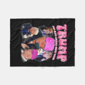 トランプおもしろいピ恋しく思ンク私はまだトランプ2024アメリを取る フリースブランケット (正面(横))