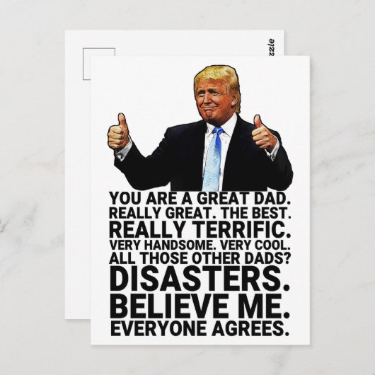 トランプおもしろいファーザー誕生日カード ポストカード (正面/裏面)