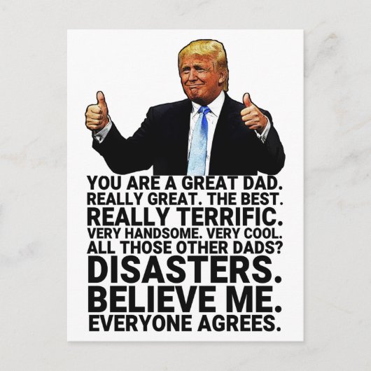 トランプおもしろいファーザー誕生日カード ポストカード (正面)