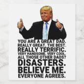 トランプおもしろいファーザー誕生日カード ワインラベル (シングルラベル)