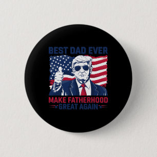 トランプおもしろいファーズデー最高のパパ 缶バッジ