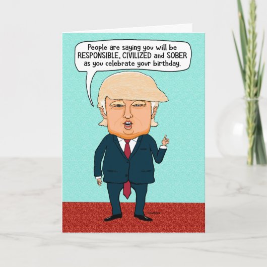 トランプおもしろいフェイクニュース誕生日 カード (正面)