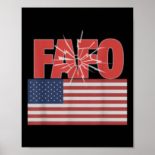 トランプおもしろいフェイフォFafo米国国旗 ポスター