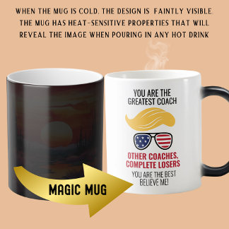 トランプおもしろいベストコーチ モーフィングマグカップ