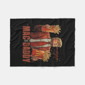 トランプおもしろいマクドン2024ファーストフードMacダディーハンブルク フリースブランケット (正面(横))