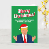 トランプおもしろいマンガのクリスマスグリーティングカード カード (黄色い花)
