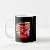 トランプおもしろいミームおもしろい コーヒーマグカップ (左)