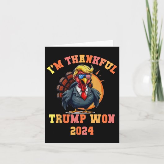 トランプおもしろいミーム私は感謝のトランプWon Tha カード (正面)
