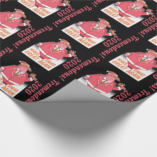 トランプおもしろいメイククリスマス素晴らし再び2020カスタム年 ラッピングペーパー (角)