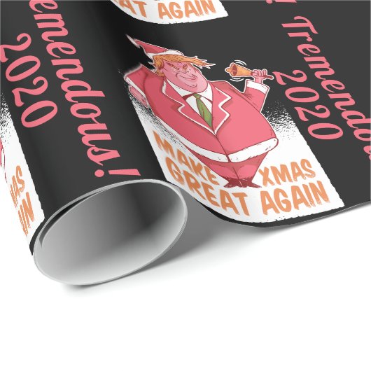 トランプおもしろいメイククリスマス素晴らし再び2020カスタム年 ラッピングペーパー (ロールコーナー)