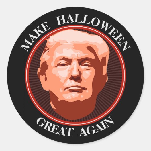 トランプおもしろいメイクハロウィン素晴らし ラウンドシール (正面)