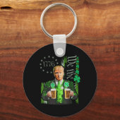 トランプおもしろいメイクSt patricks day再素晴らしび キーホルダー (正面)