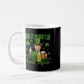 トランプおもしろいメイクSt patricks day再素晴らしび コーヒーマグカップ (左)