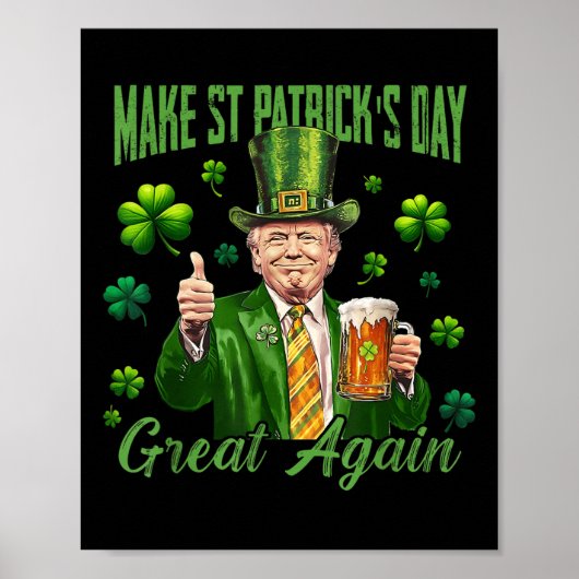 トランプおもしろいメイクSt patricks day再素晴らしび ポスター (正面)