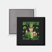 トランプおもしろいメイクSt patricks day再素晴らしび マグネット (正面/裏面)