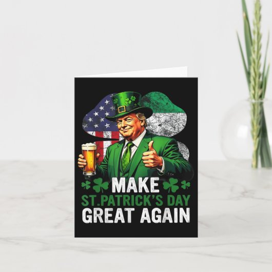 トランプおもしろいメイクSt patricks day2025素晴らし年 カード (正面)