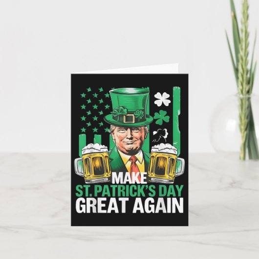 トランプおもしろいメイクSt patricks day2025素晴らし年 カード (正面)
