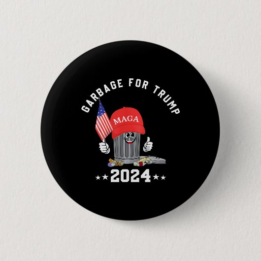 トランプおもしろいメガゴミ缶マンガのキャラクター名 缶バッジ (正面)