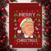 トランプおもしろいメリークリスマス醜いクリスマスセーターギフト シーズンカード