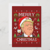 トランプおもしろいメリークリスマス醜いクリスマスセーターギフト シーズンカード (正面)
