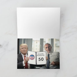 トランプおもしろいメンズ50誕生日 招待状