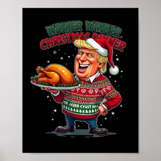 トランプおもしろいユーモア勝者クリスマスディナーM ポスター (正面)