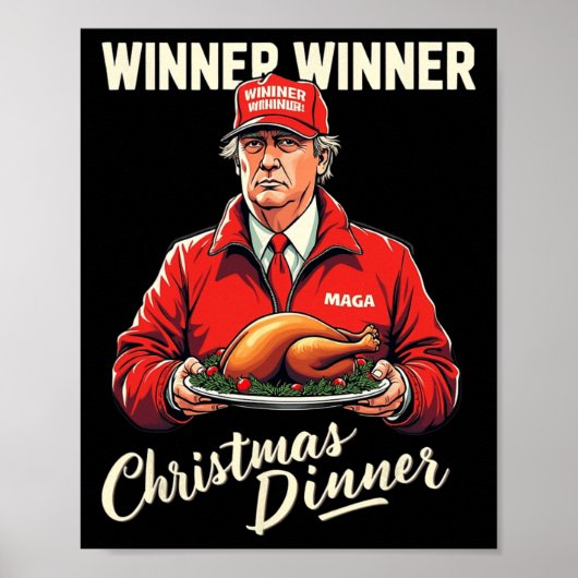 トランプおもしろいユーモア勝者クリスマスディナーM ポスター (正面)