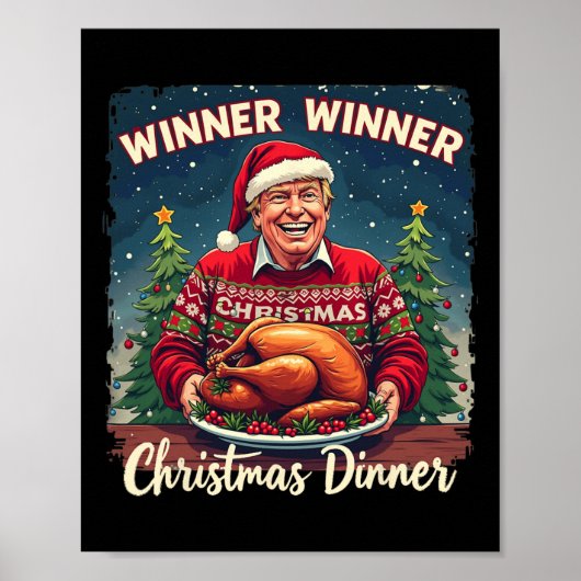 トランプおもしろいユーモア男性女性優勝者クリスマ ポスター (正面)