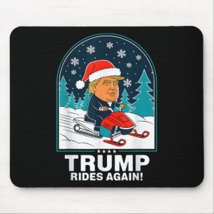 トランプおもしろいライド再びスノーモービルおもしろい冬 マウスパッド