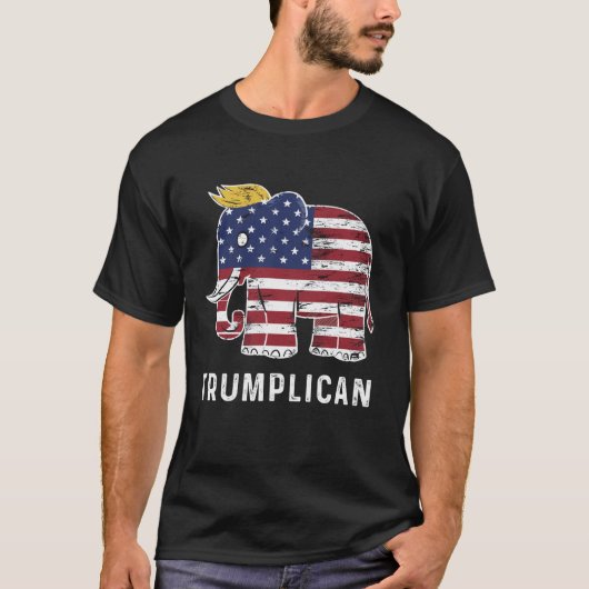 トランプおもしろいリカン2024年トランプ大統領の政治情勢 Tシャツ (正面)