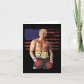 トランプおもしろいロッキーボクシングミームボクサー米国国旗パトリオ カード (正面)