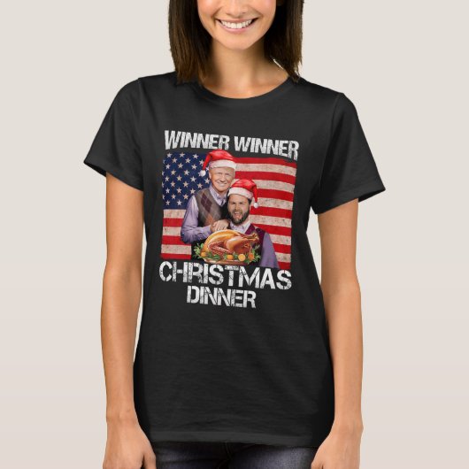 トランプおもしろいヴァンス勝者クリスマスディナーS Tシャツ (正面)