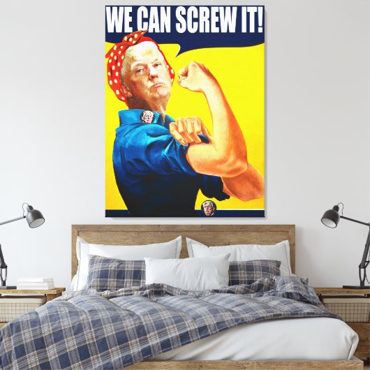 トランプおもしろいヴィンテージのポスター「私たちはそれを行うことができる」リメイク キャンバスプリント (インサイチュ (寝室))