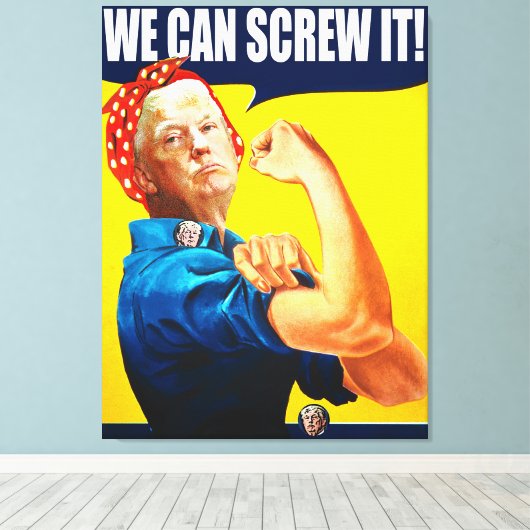 トランプおもしろいヴィンテージのポスター「私たちはそれを行うことができる」リメイク キャンバスプリント (インサイチュ (ウッドフロア))