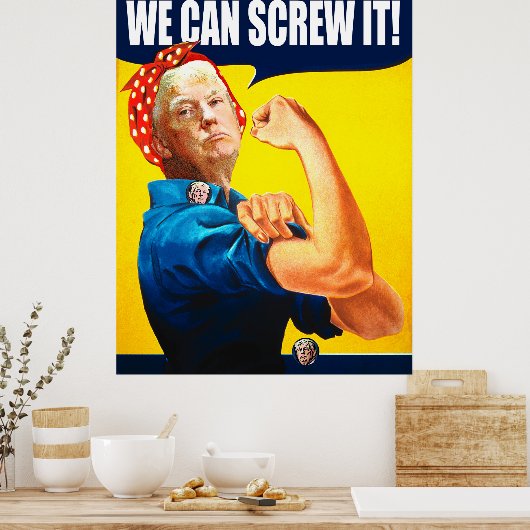 トランプおもしろいヴィンテージのポスター「私たちはそれを行うことができる」リメイク ポスター (キッチン)