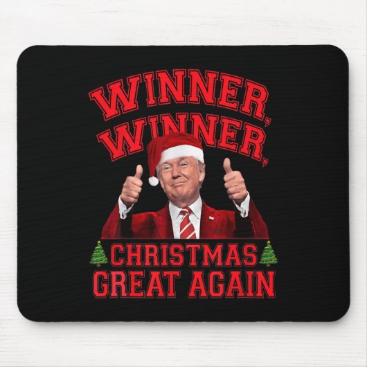 トランプおもしろいー勝者クリスマス再素晴らし度Xm マウスパッド (正面)